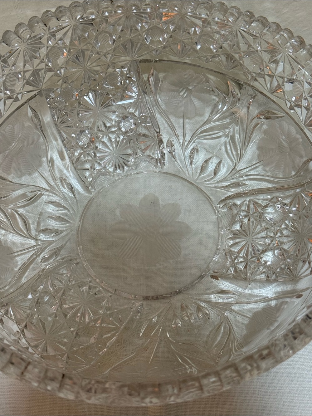 Heavily Cut American Brilliant Cut Glass Bowl - Picture 4 of 8